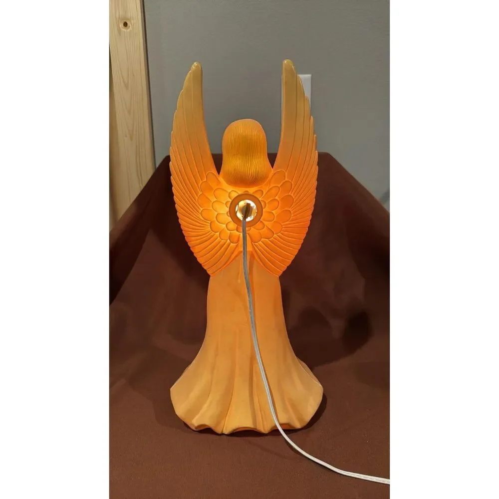 Vintage Angel hard Plastic Christmas Blow Mold Lighted Union